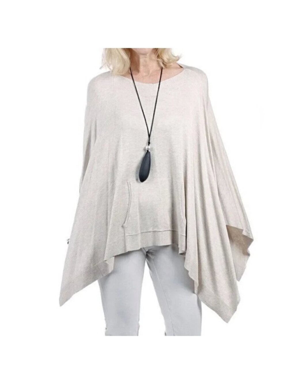 MarlaWynne WynneLayers Champagne Poncho Sweater - XS